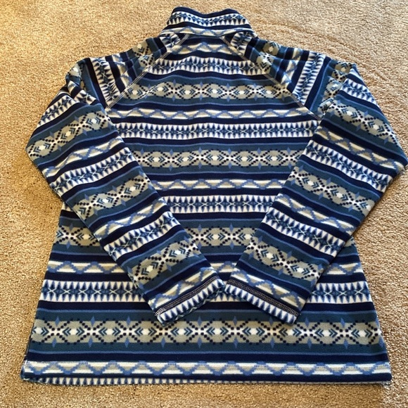 Eddie Bauer Quarter Zip L/S Cozycore Fleece blue White Size SMALL (2023) - Picture 10 of 10